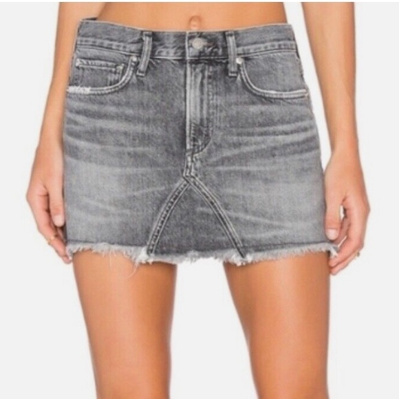 Agolde Dresses & Skirts - Agolde Jeanette Denim Mini Skirt Grey Size 26